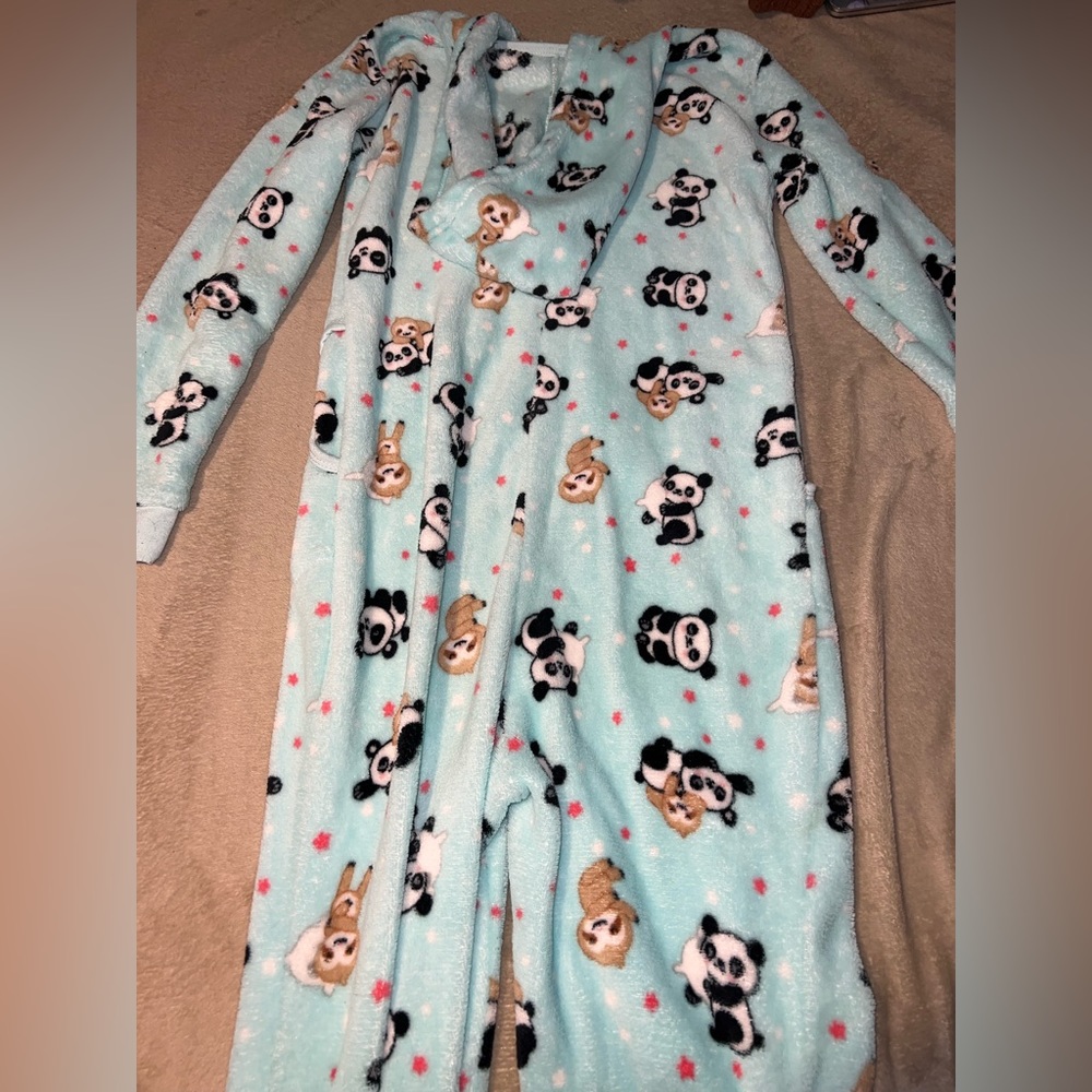 Weekend Edition Fuzzy Zip Up Onesie Size XS